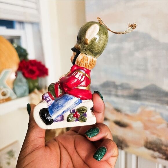 VTG Embassador Solider Sleigh Riding With Gifts Christmas Ornament. - Picture 5 of 15